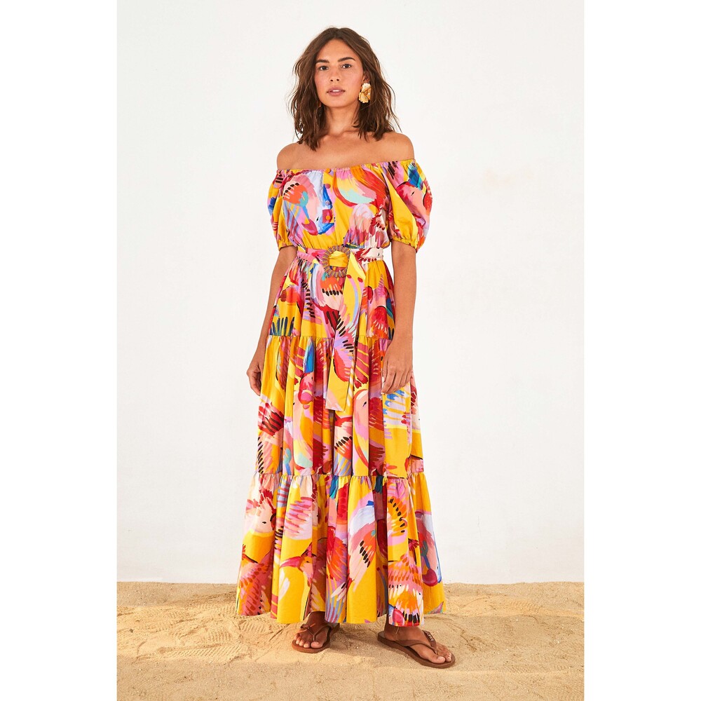 NEW Never Worn Tags On - Farm Rio NEON MACAWS MAXI DRESS